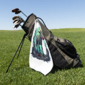 Zombie Koe Apocalyps Golfhanddoek (Groen)