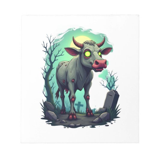 Zombie Koe Apocalyps Notitieblok (Voorkant)