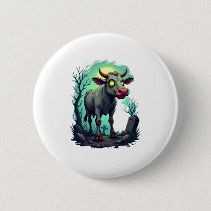 Zombie Koe Apocalypse Ronde Button 5,7 Cm