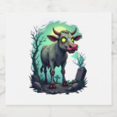 Zombie Koe Apocalypse Sparkling Wijnetiket (Enkel label)