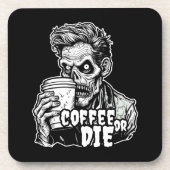 Zombie koffie of sterven bier onderzetter (Voorkant)