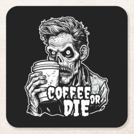 Zombie koffie of sterven kartonnen onderzetters