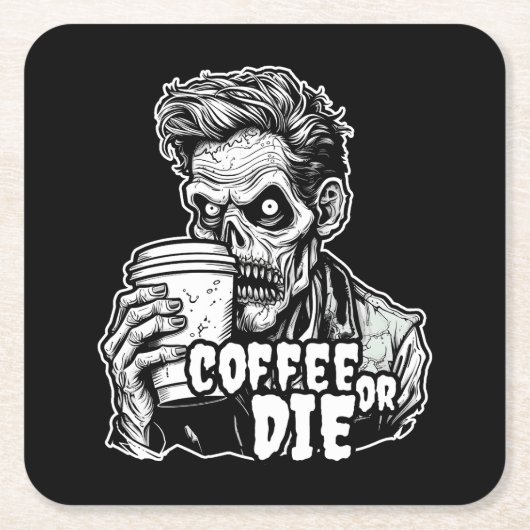 Zombie koffie of sterven kartonnen onderzetters (Voorkant)