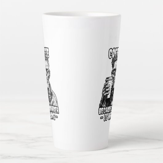 Zombie Koffie omdat moord verkeerd is Latte Mok (Voorkant)