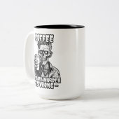 Zombie Koffie omdat moord verkeerd is Tweekleurige Koffiemok (Voorkant links)