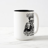 Zombie Koffie omdat moord verkeerd is Tweekleurige Koffiemok (Voorkant rechts)