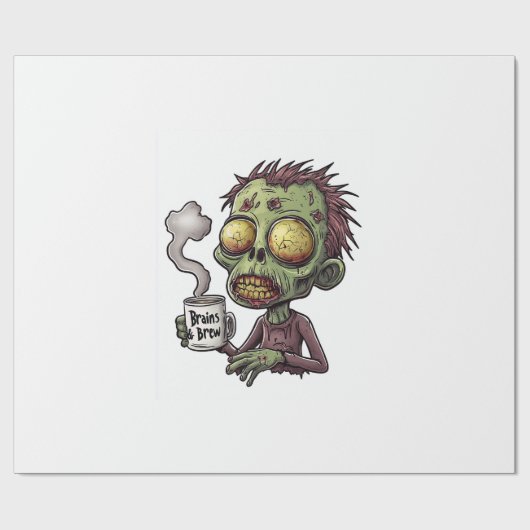 Zombie Koffietijd Cadeaupapier (Vlak)