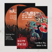 Zombie Koppel Apocalypse Horror Halloween Uitnodig Kaart (Voorkant / Achterkant)