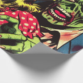 Zombie Koppel Retro Strips Cadeaupapier (Hoek)