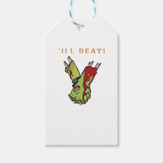 Zombie Koppel Tot de Dood Ons Scheidt Klassiek Cadeaulabel (Voorkant)