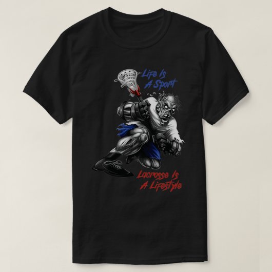 Zombie Lacrosse is een levensstijl T-shirt (Design voorkant)