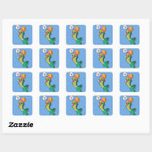 Zombie Lady Fish Vierkante Sticker (Vel)