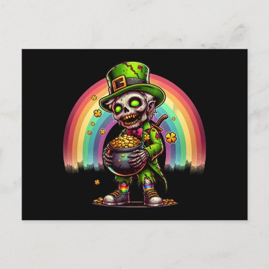 Zombie Leprechaun Briefkaart (Voorkant)