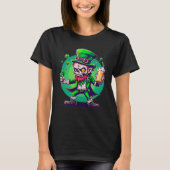 Zombie Leprechaun Irish St Paddy's Bier 1 T-shirt (Voorkant)