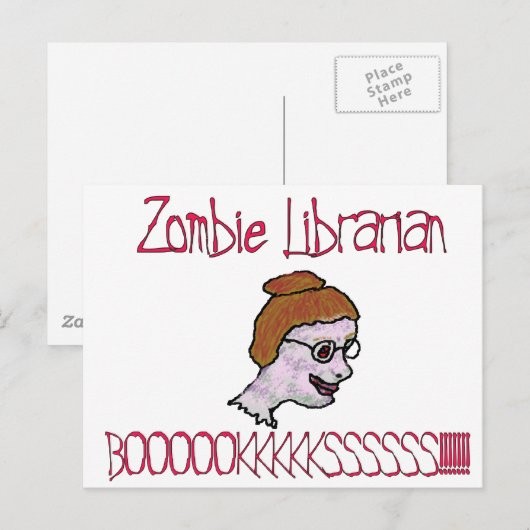Zombie Librarian Briefkaart (Voorkant / Achterkant)