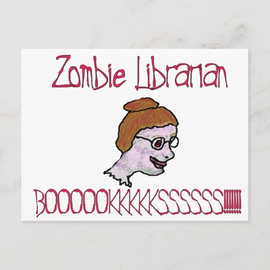 Zombie Librarian Briefkaart (Voorkant)
