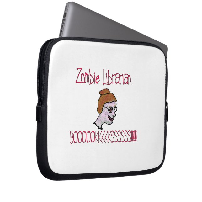 Zombie Librarian Laptop Sleeve (Voorkant Rechts)