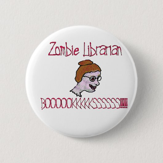 Zombie Librarian Ronde Button 5,7 Cm (Voorkant)