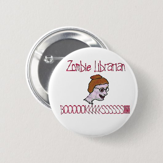 Zombie Librarian Ronde Button 5,7 Cm (Voorkant /achterkant)