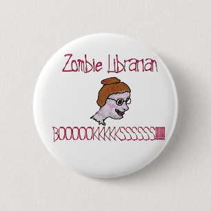 Zombie Librarian Ronde Button 5,7 Cm