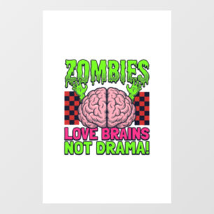 Zombie Liefde Hersenen Niet Drama Vintage Horror D Raamsticker