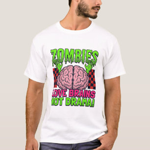 Zombie Liefde Hersenen Niet Drama Vintage Horror D T-shirt