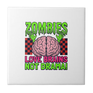 Zombie Liefde Hersenen Niet Drama Vintage Horror D Tegeltje