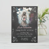 Zombie lijk bruids douche uitnodiging (Staand voorkant)