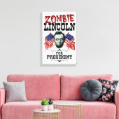 Zombie Lincoln voor President - Funny Election Canvas Afdruk (Insitu (Woonkamer))
