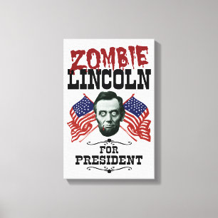 Zombie Lincoln voor President - Funny Election Canvas Afdruk