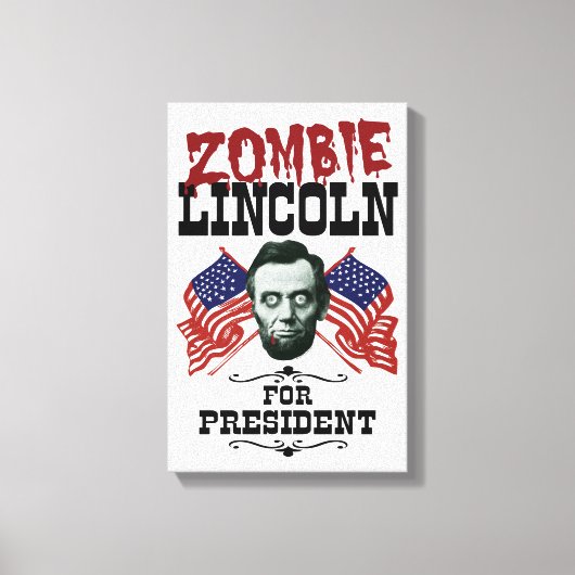 Zombie Lincoln voor President - Funny Election Canvas Afdruk (Voorkant)