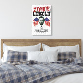 Zombie Lincoln voor President - Funny Election Canvas Afdruk (Insitu (Slaapkamer))