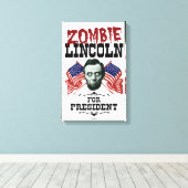 Zombie Lincoln voor President - Funny Election Canvas Afdruk (Insitu (Houten vloer))