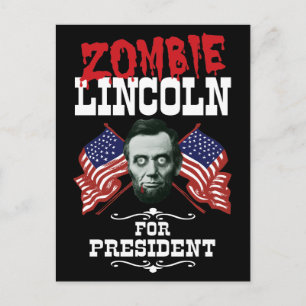 Zombie Lincoln Voor President - Grappige Verkiezin Briefkaart