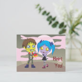 Zombie Love Briefkaart (Staand voorkant)