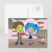 Zombie Love Briefkaart (Voorkant / Achterkant)