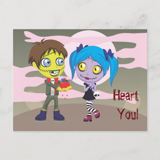 Zombie Love Briefkaart (Voorkant)