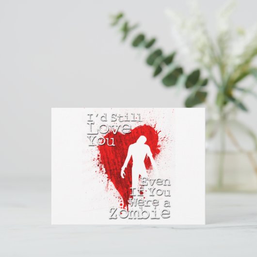 Zombie Love Briefkaart (Staand voorkant)