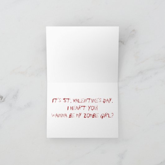 Zombie Love Feestdagen Kaart (Binnen)