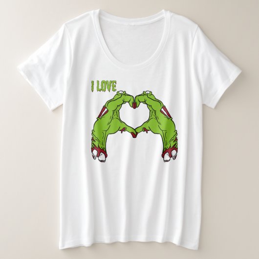 Zombie Love Grote Maat T-shirt (Design voorkant)