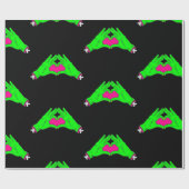 Zombie Love Heart Hands Halloween valentijn Cadeaupapier (Vlak)