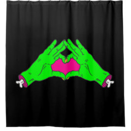 Zombie Love Heart Hands Halloween valentijn Douchegordijn