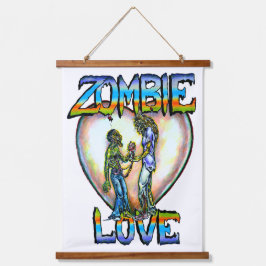 "Zombie Love" Kunst van Rebecca O'Donnell Hangend Wandkleed