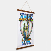 "Zombie Love" Kunst van Rebecca O'Donnell Hangend Wandkleed (Gebogen)