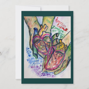 Zombie Love Poem Art Painting Invitations Kaart
