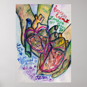 Zombie Love Poem Art Poster Prints schilderen