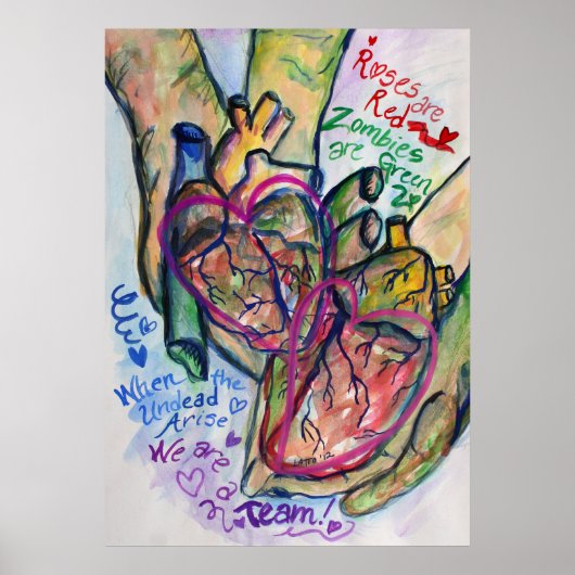 Zombie Love Poem Art Poster Prints schilderen (Voorkant)