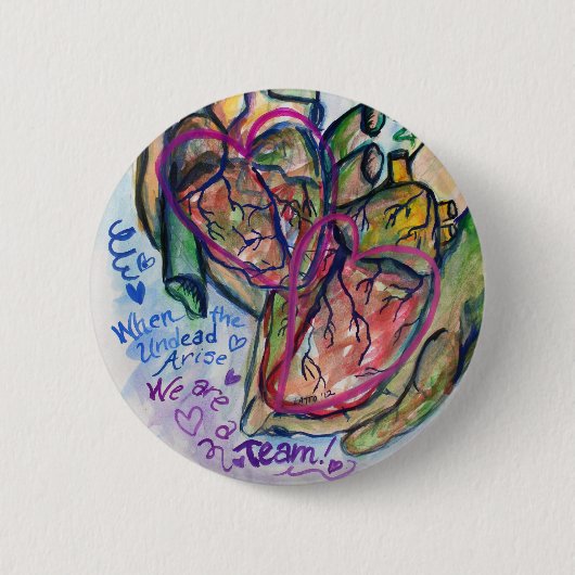 Zombie Love Poem Custom Pin Button Pendant (Voorkant)