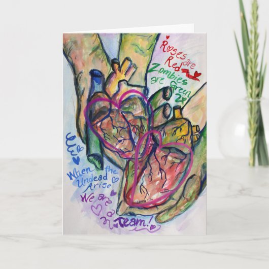 Zombie Love Poem Greeting of Note Art Cards Feestdagen Kaart (Voorkant)