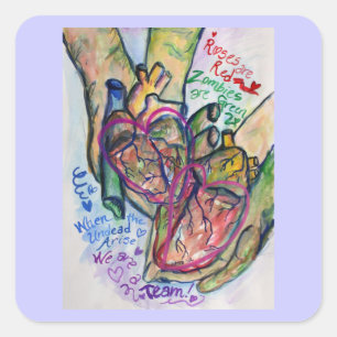 Zombie Love Poem Stickers Eigen label